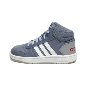 Adidas Hoops Mid Sneakers Leather Grey Colour For Kids