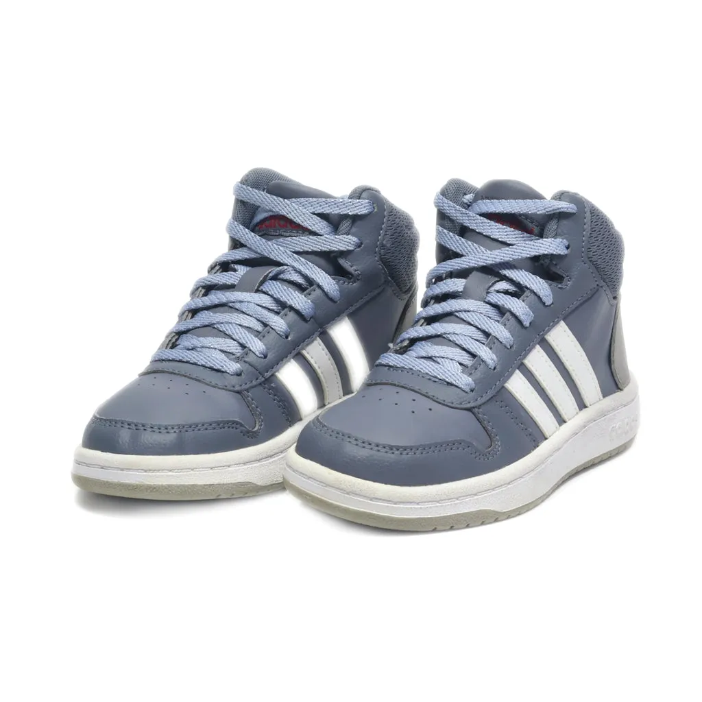 Adidas Hoops Mid Sneakers Leather Grey Colour For Kids