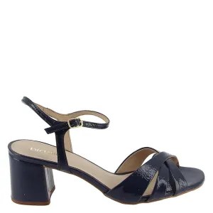 Brazilio 59136 Navy Patent Block Heel Sandal