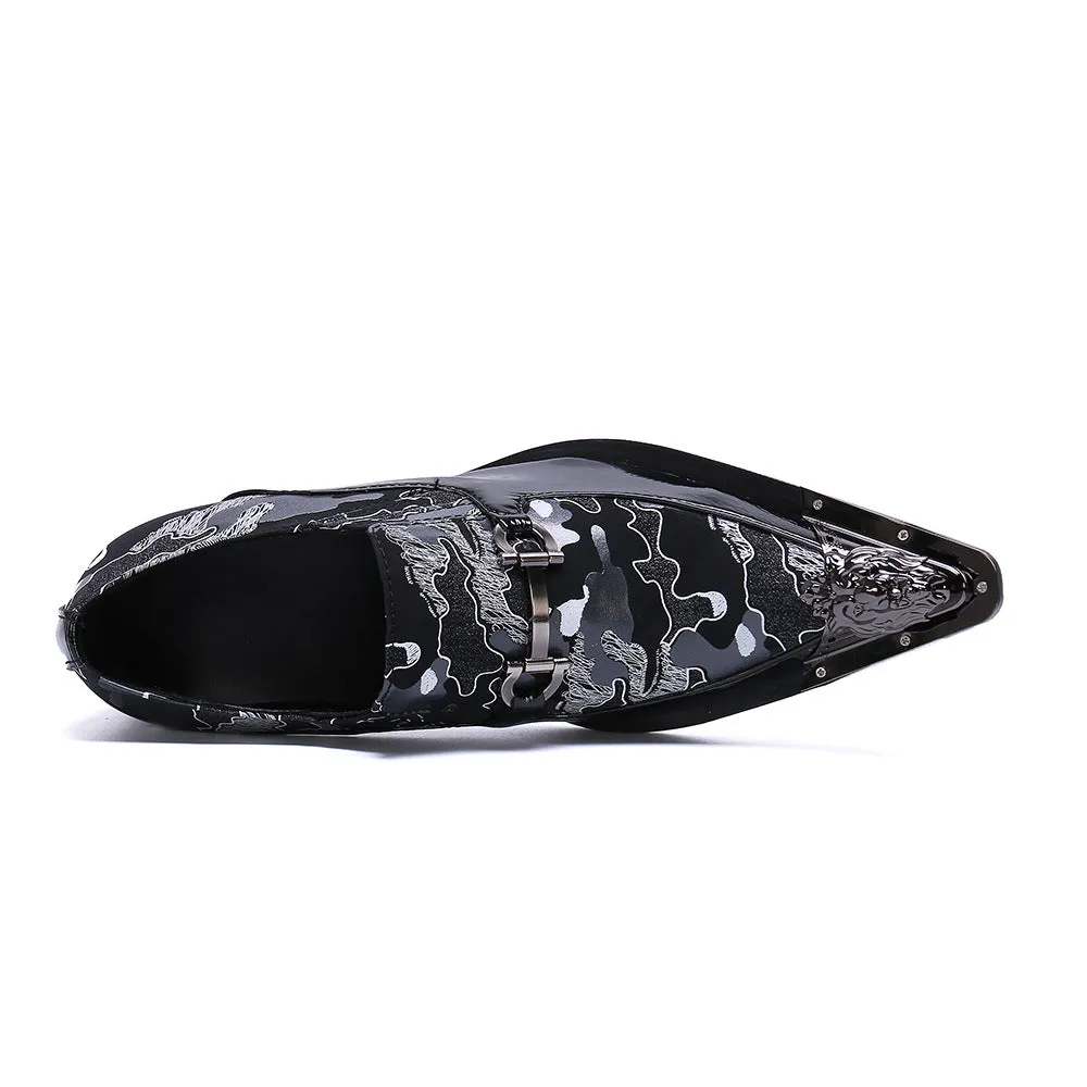 Brogue carved men's shoes business leather british business dress shoes men's black shiny leather tide oxford shoes casual