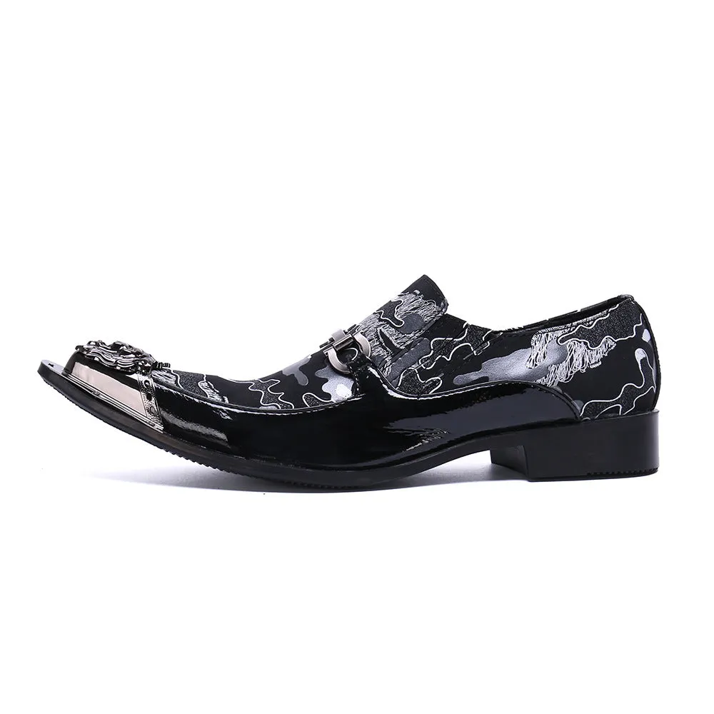 Brogue carved men's shoes business leather british business dress shoes men's black shiny leather tide oxford shoes casual