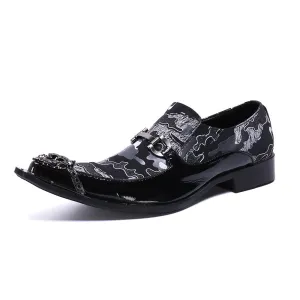 Brogue carved men's shoes business leather british business dress shoes men's black shiny leather tide oxford shoes casual