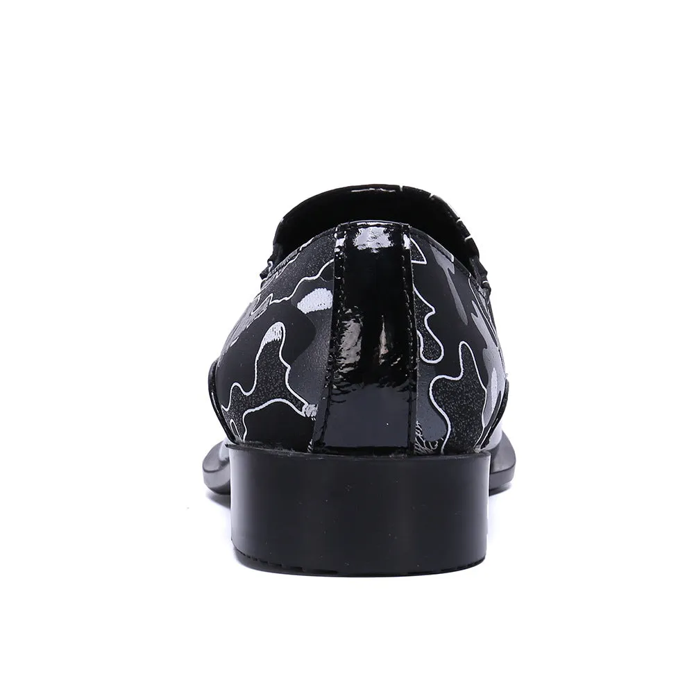 Brogue carved men's shoes business leather british business dress shoes men's black shiny leather tide oxford shoes casual