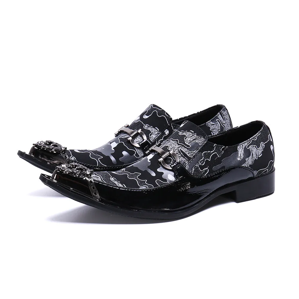 Brogue carved men's shoes business leather british business dress shoes men's black shiny leather tide oxford shoes casual