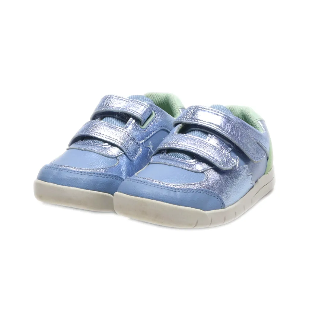 Clarks Clarks Toddler Girls Rex Quest Mid Blue Leather Shoes Sneakers Leather Blue Colour For Kids