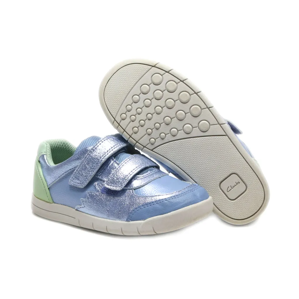 Clarks Clarks Toddler Girls Rex Quest Mid Blue Leather Shoes Sneakers Leather Blue Colour For Kids
