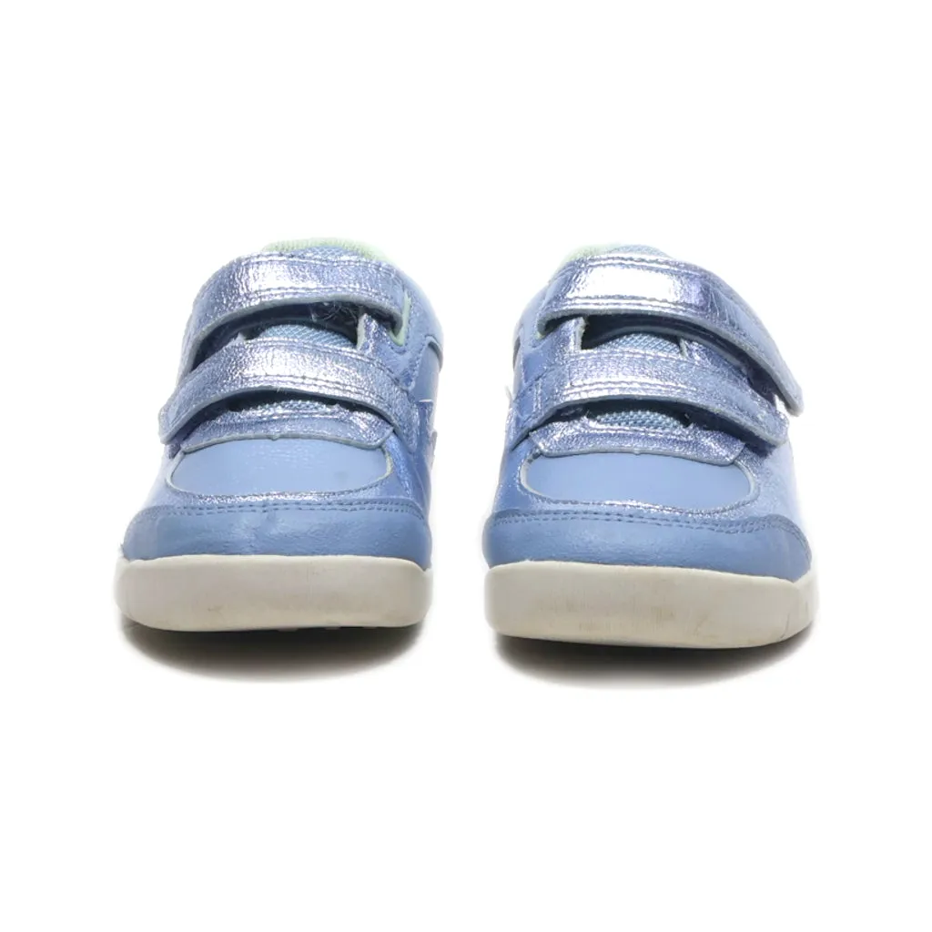 Clarks Clarks Toddler Girls Rex Quest Mid Blue Leather Shoes Sneakers Leather Blue Colour For Kids