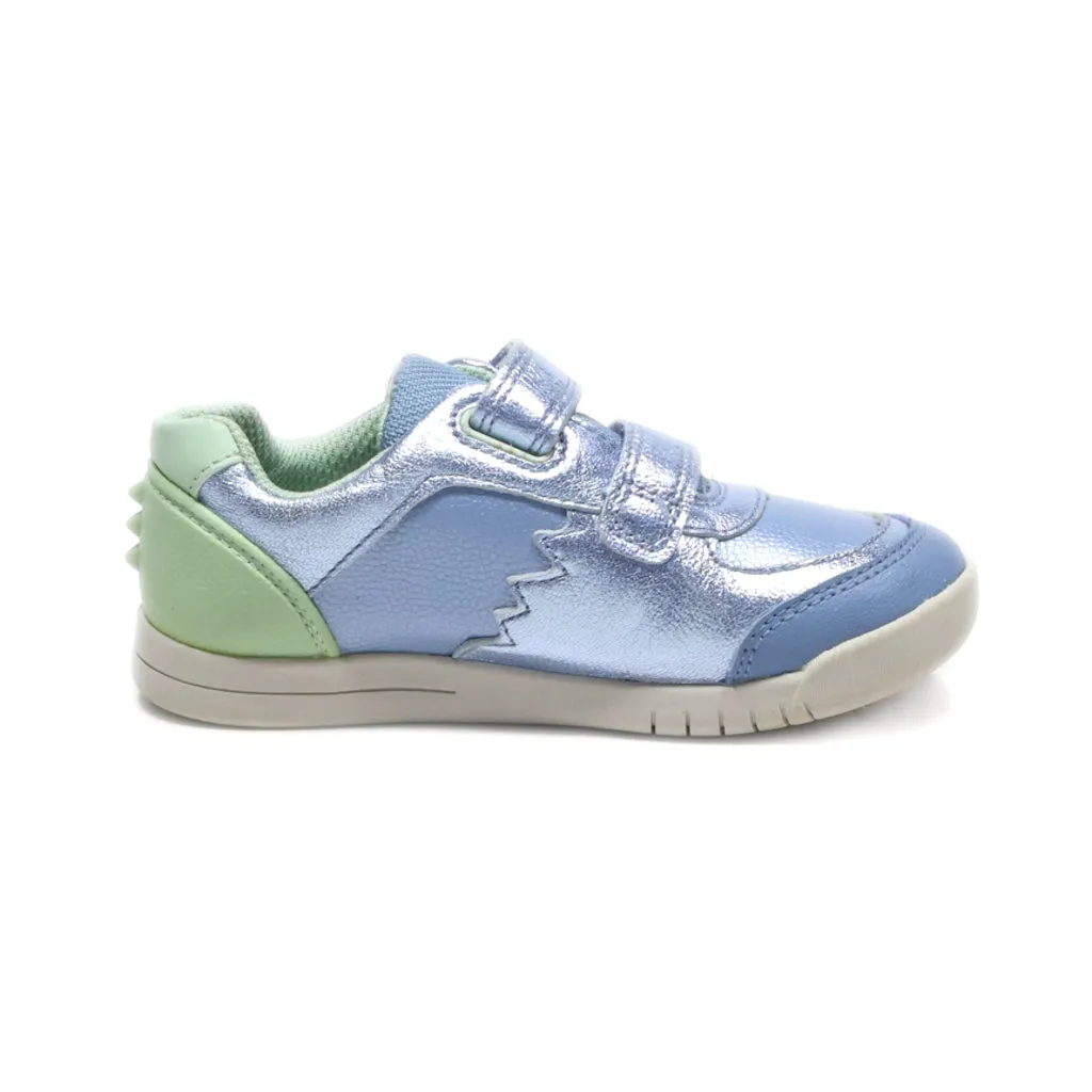 Clarks Clarks Toddler Girls Rex Quest Mid Blue Leather Shoes Sneakers Leather Blue Colour For Kids