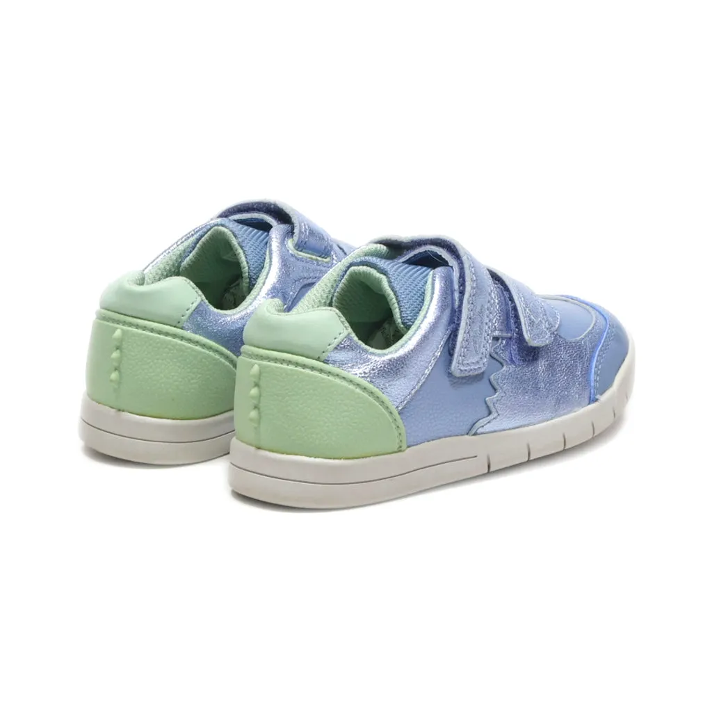 Clarks Clarks Toddler Girls Rex Quest Mid Blue Leather Shoes Sneakers Leather Blue Colour For Kids