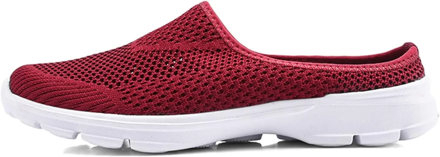 CsgrFagr Women Breathable Lace Up Shoes Flats Casual Shoes Unisex Lightweight Work Shoes Sporty Breathable Slip Work Trainers Mens Water Socks Size 9 (Red, 9)