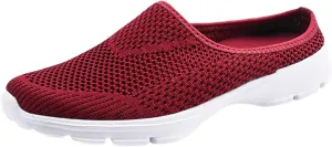 CsgrFagr Women Breathable Lace Up Shoes Flats Casual Shoes Unisex Lightweight Work Shoes Sporty Breathable Slip Work Trainers Mens Water Socks Size 9 (Red, 9)