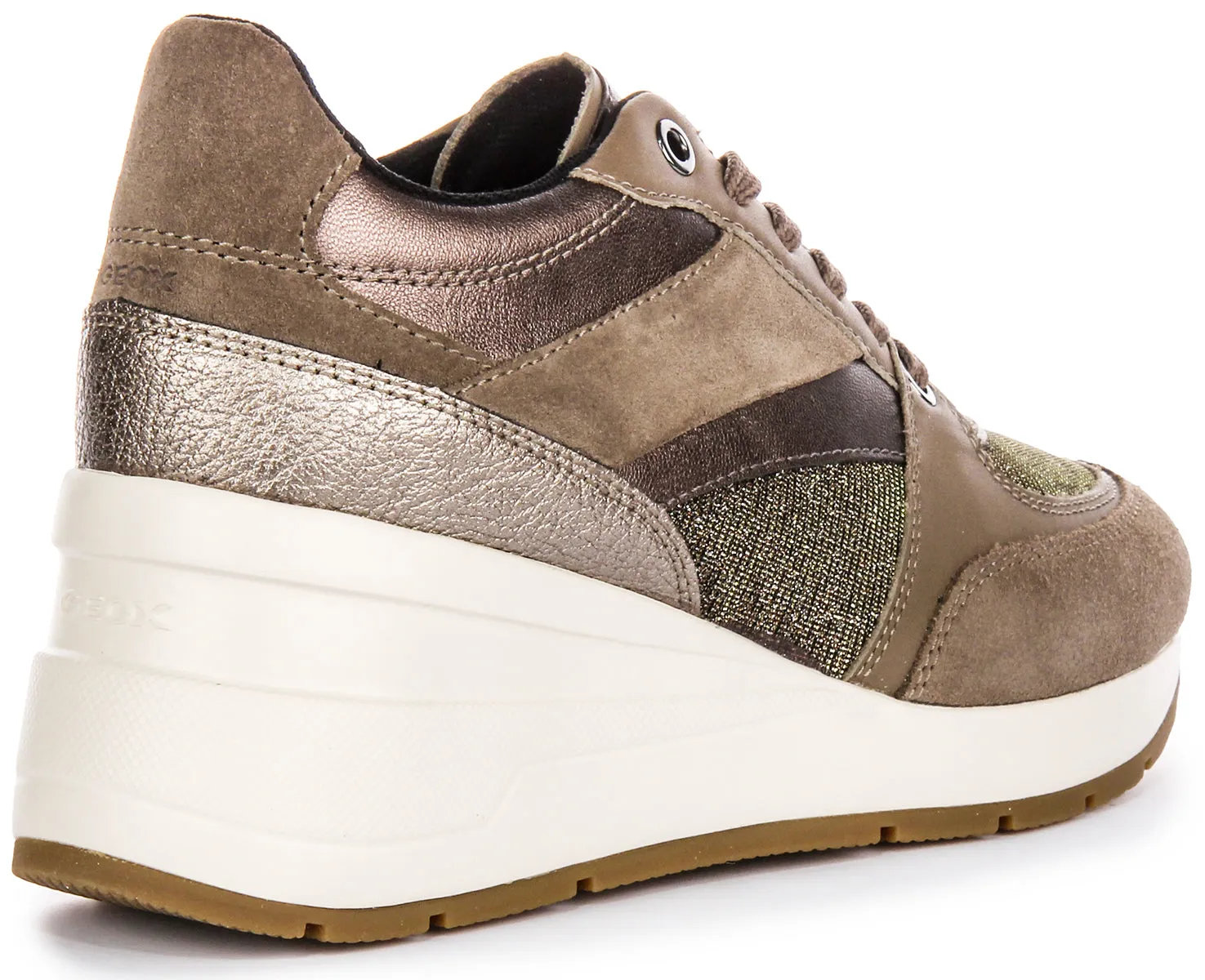 Geox D Zosma A In Taupe Platform Sneakers For Women