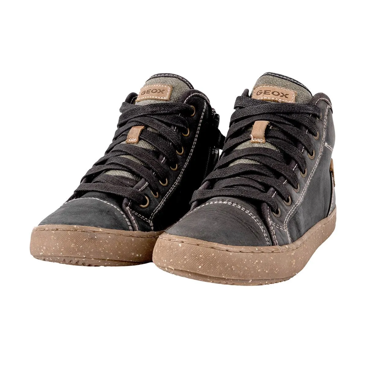 Geox Junior Alonisso Sneakers Leather Black Colour For Kids