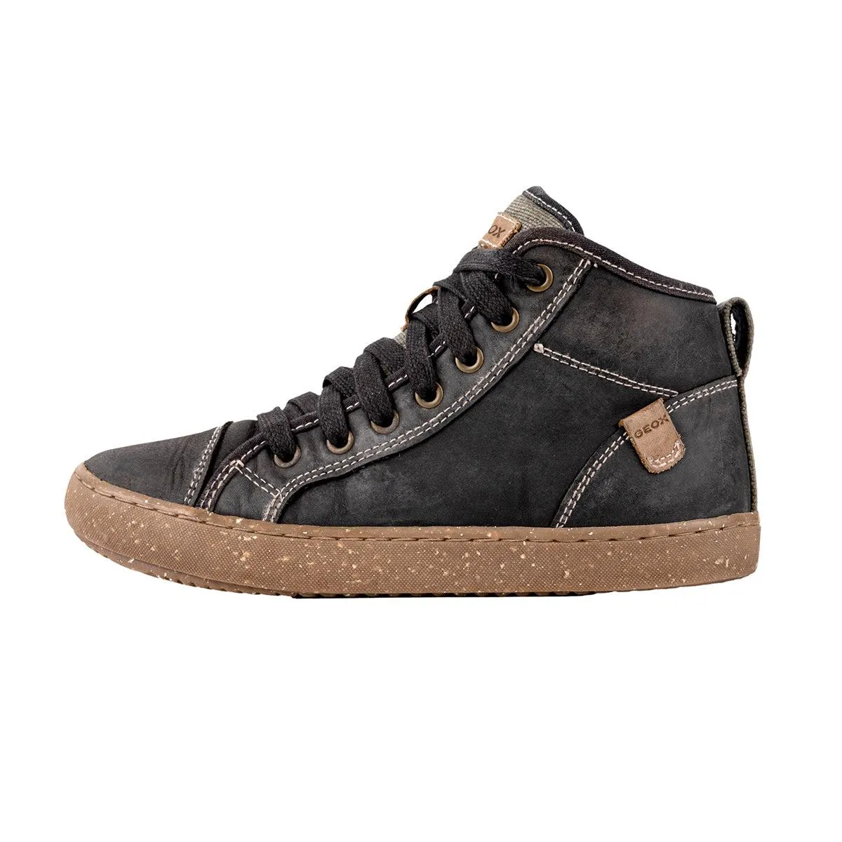Geox Junior Alonisso Sneakers Leather Black Colour For Kids