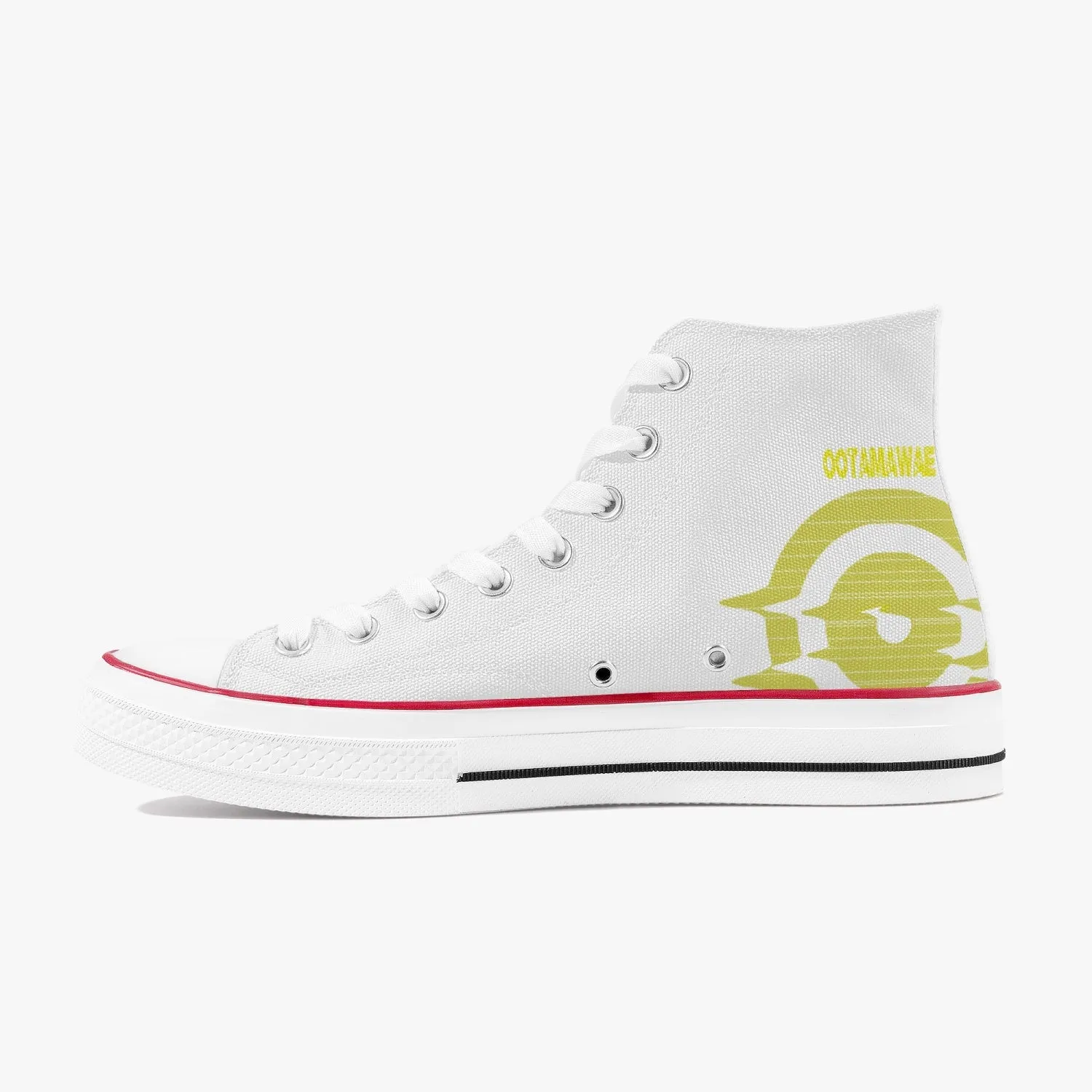 High-Top Canvas Shoes - White/ Yellow logo