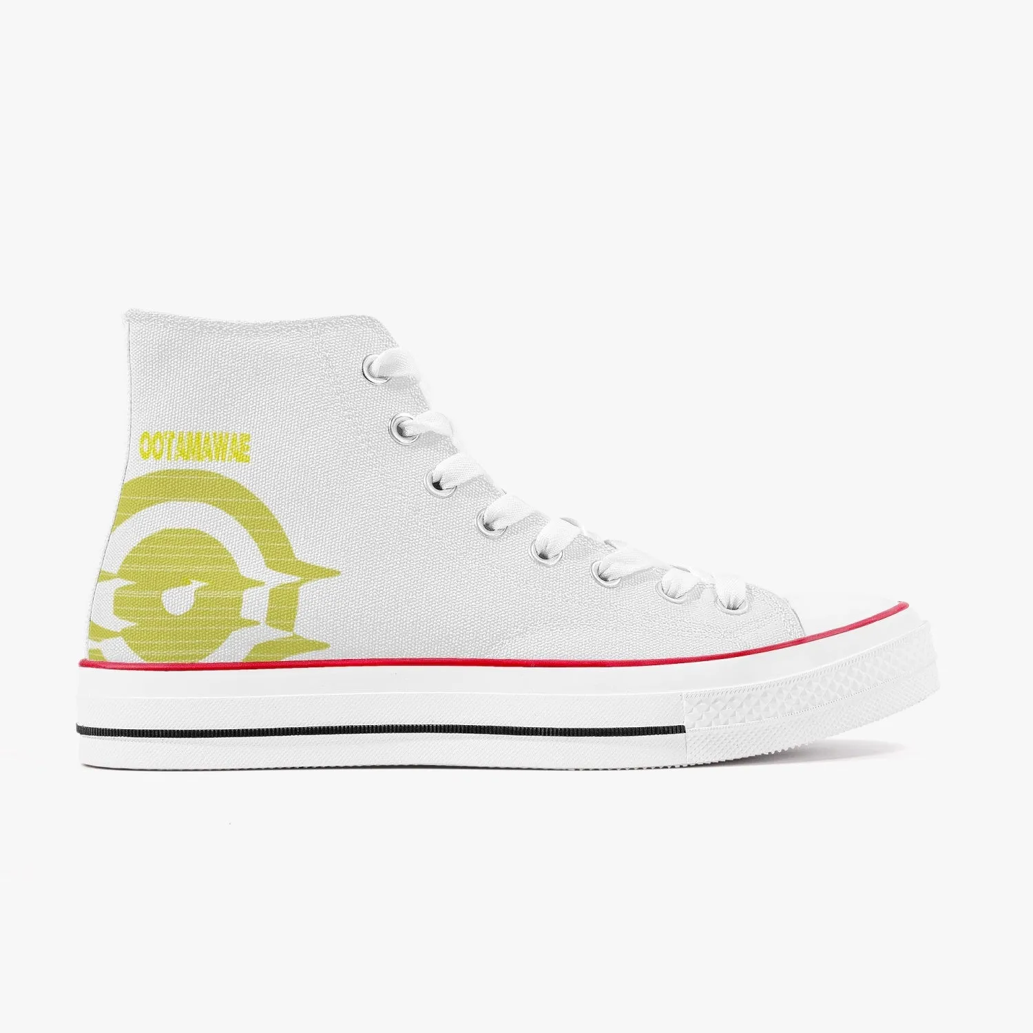 High-Top Canvas Shoes - White/ Yellow logo