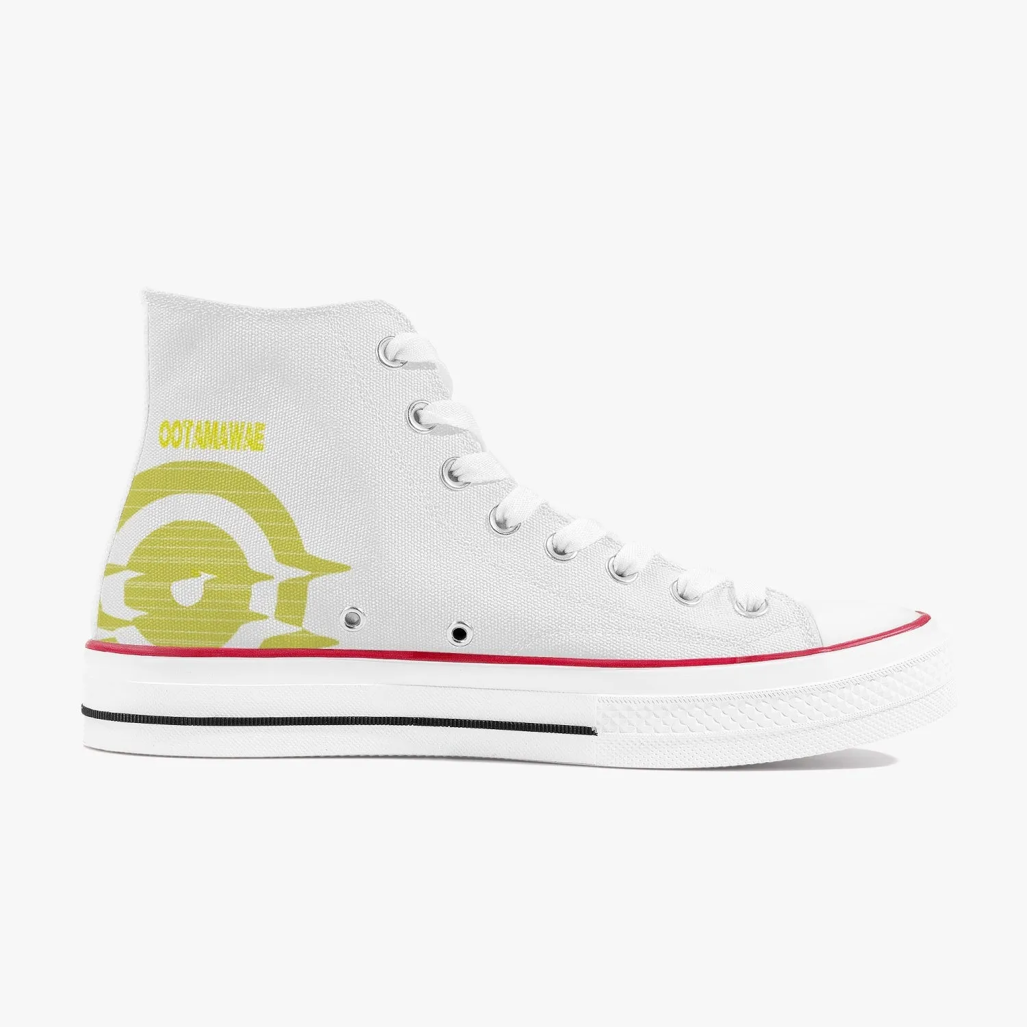 High-Top Canvas Shoes - White/ Yellow logo