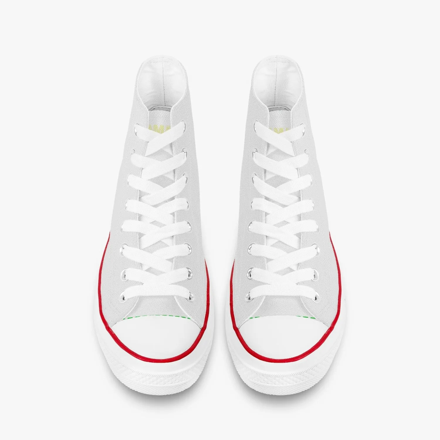 High-Top Canvas Shoes - White/ Yellow logo