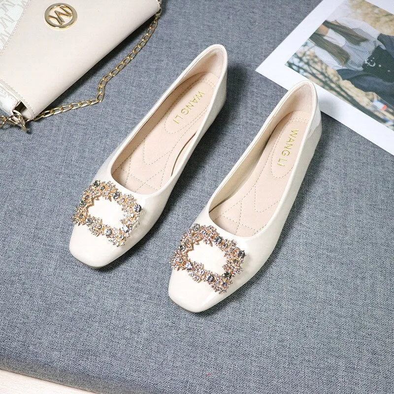 Hnzxzm Fashion Office Lady Shoes Women Flats Spring Summer Woman Boat Shoes Single Ladies Elegant Black Red Plus Size 42 A4889
