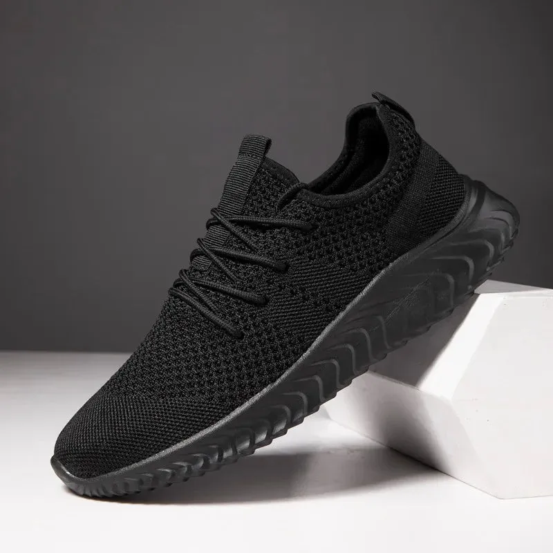 Hnzxzm Running Walking Shoes For Men Fashion Casual Sneakers Breathable Sport Athletic Loafers Male Black Vulcanized Footwear
