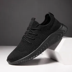 Hnzxzm Running Walking Shoes For Men Fashion Casual Sneakers Breathable Sport Athletic Loafers Male Black Vulcanized Footwear