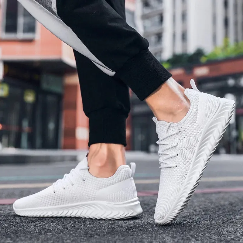 Hnzxzm Running Walking Shoes For Men Fashion Casual Sneakers Breathable Sport Athletic Loafers Male Black Vulcanized Footwear