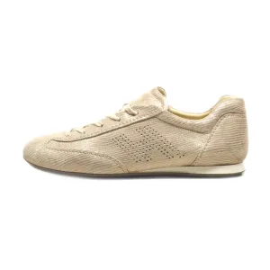 Hogan Low-Top Sneakers Leather Beige Colour For Women