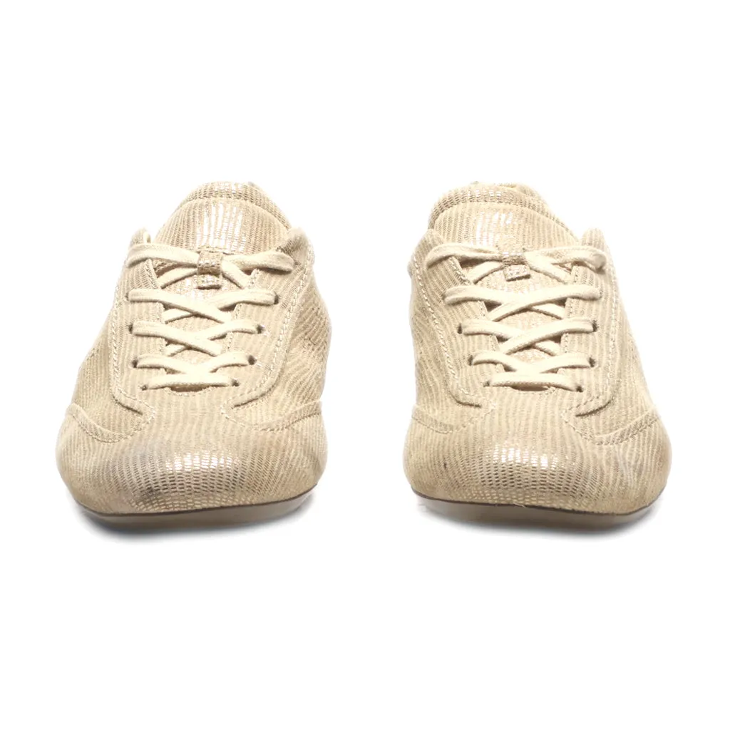 Hogan Low-Top Sneakers Leather Beige Colour For Women