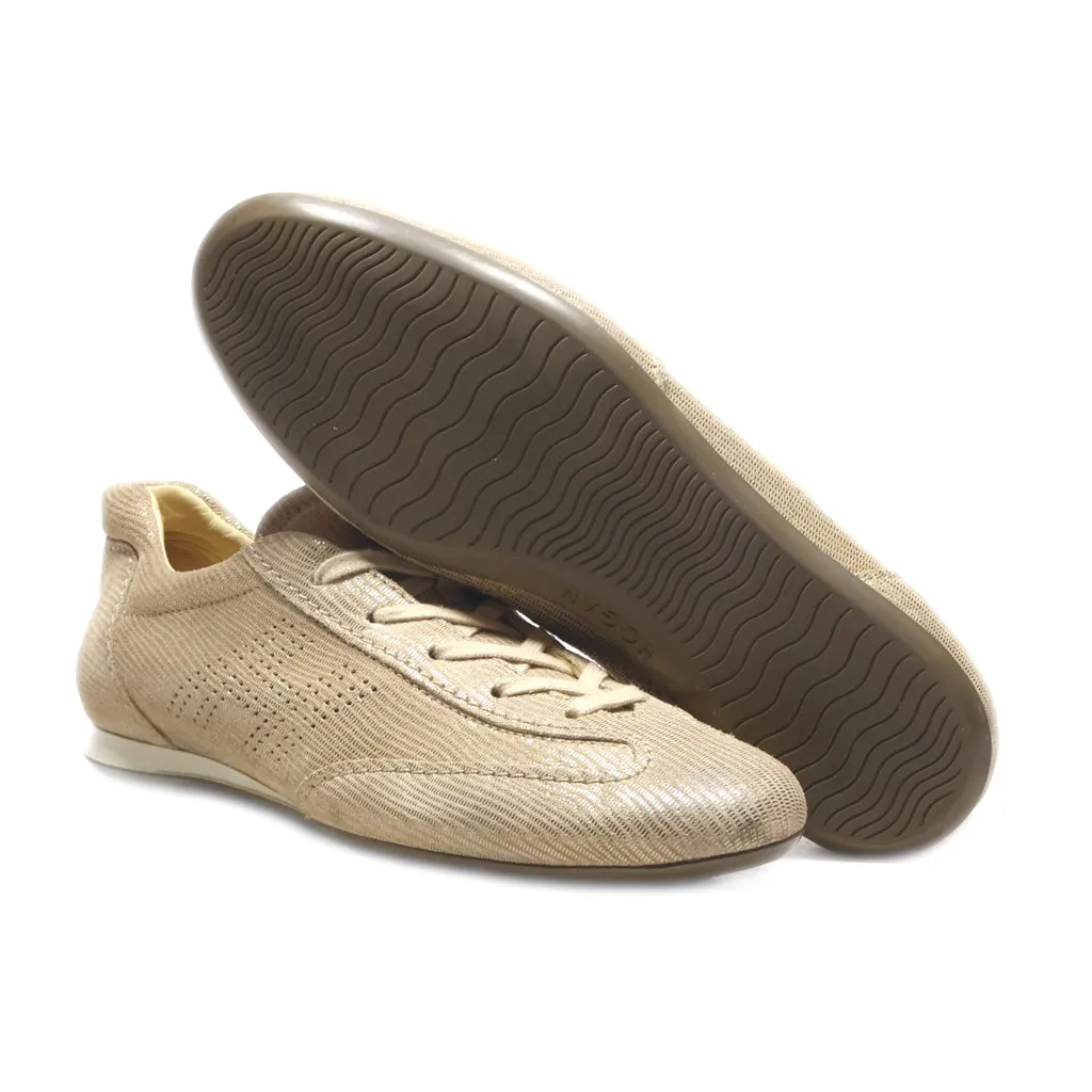 Hogan Low-Top Sneakers Leather Beige Colour For Women