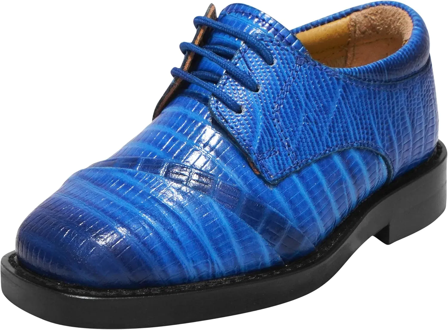 LIBERTYZENO Boys Animal Print Genuine Leather Kids Toddlers Lace Up Oxford Dress Shoes for Easter Gift