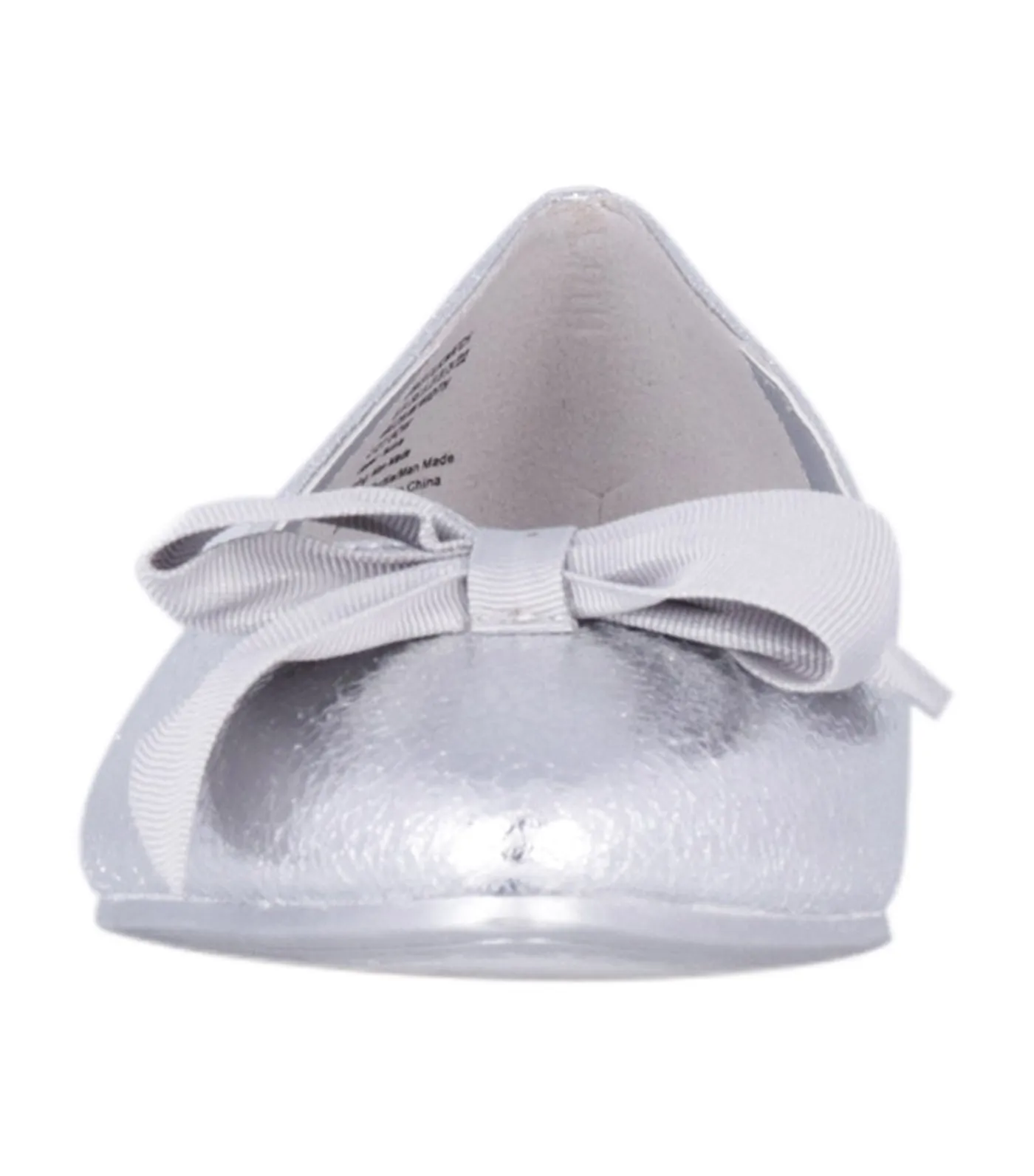 Lily Bow Flats Silver Crackle