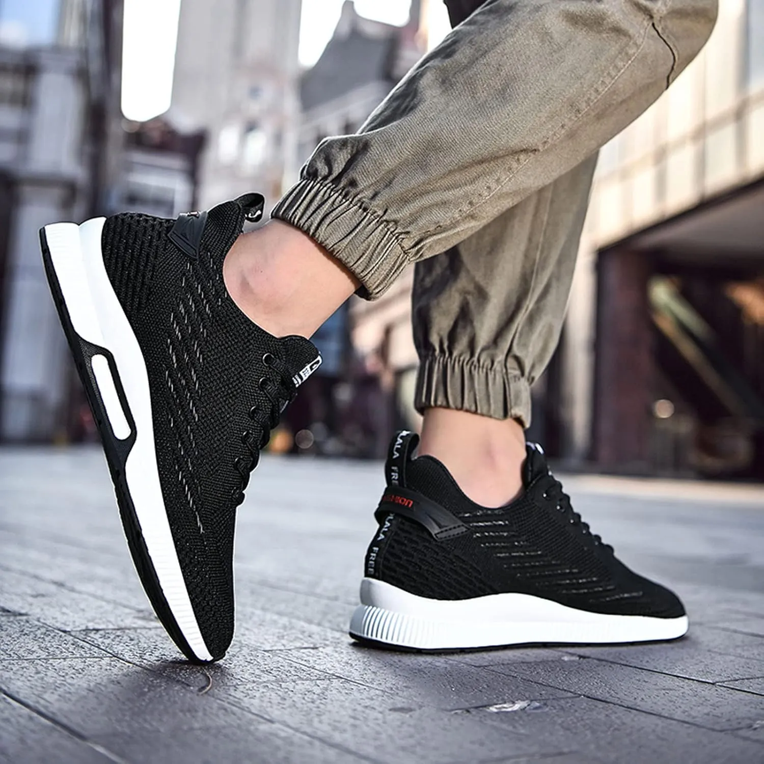Men's Elevator Shoes Invisible Height Increase Sporty Sneakers Casual Lace Up Shoes Make You Taller Hight - 6cm / 2.36 Inches - Hidden Heel