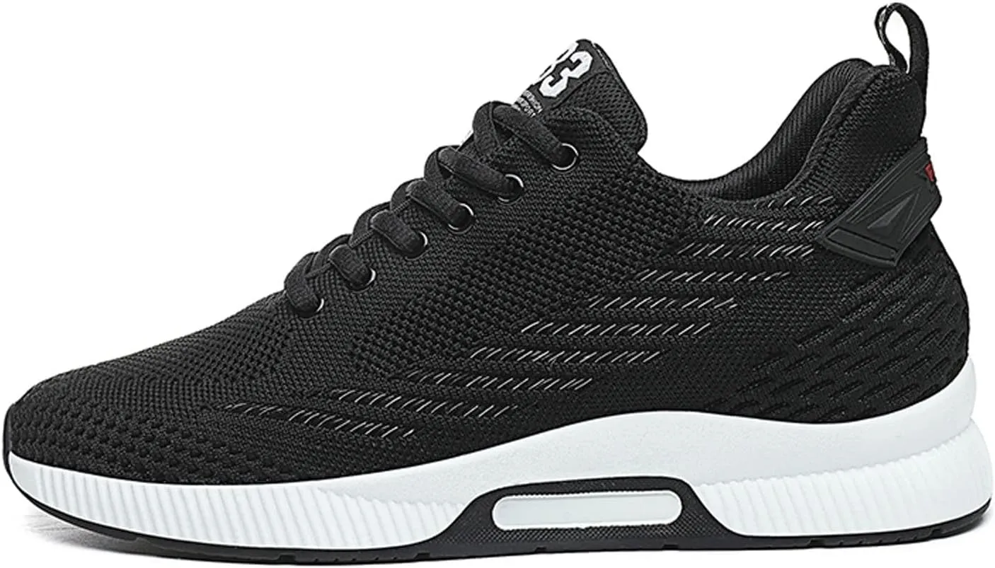Men's Elevator Shoes Invisible Height Increase Sporty Sneakers Casual Lace Up Shoes Make You Taller Hight - 6cm / 2.36 Inches - Hidden Heel