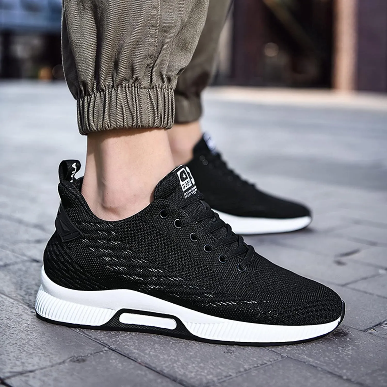 Men's Elevator Shoes Invisible Height Increase Sporty Sneakers Casual Lace Up Shoes Make You Taller Hight - 6cm / 2.36 Inches - Hidden Heel