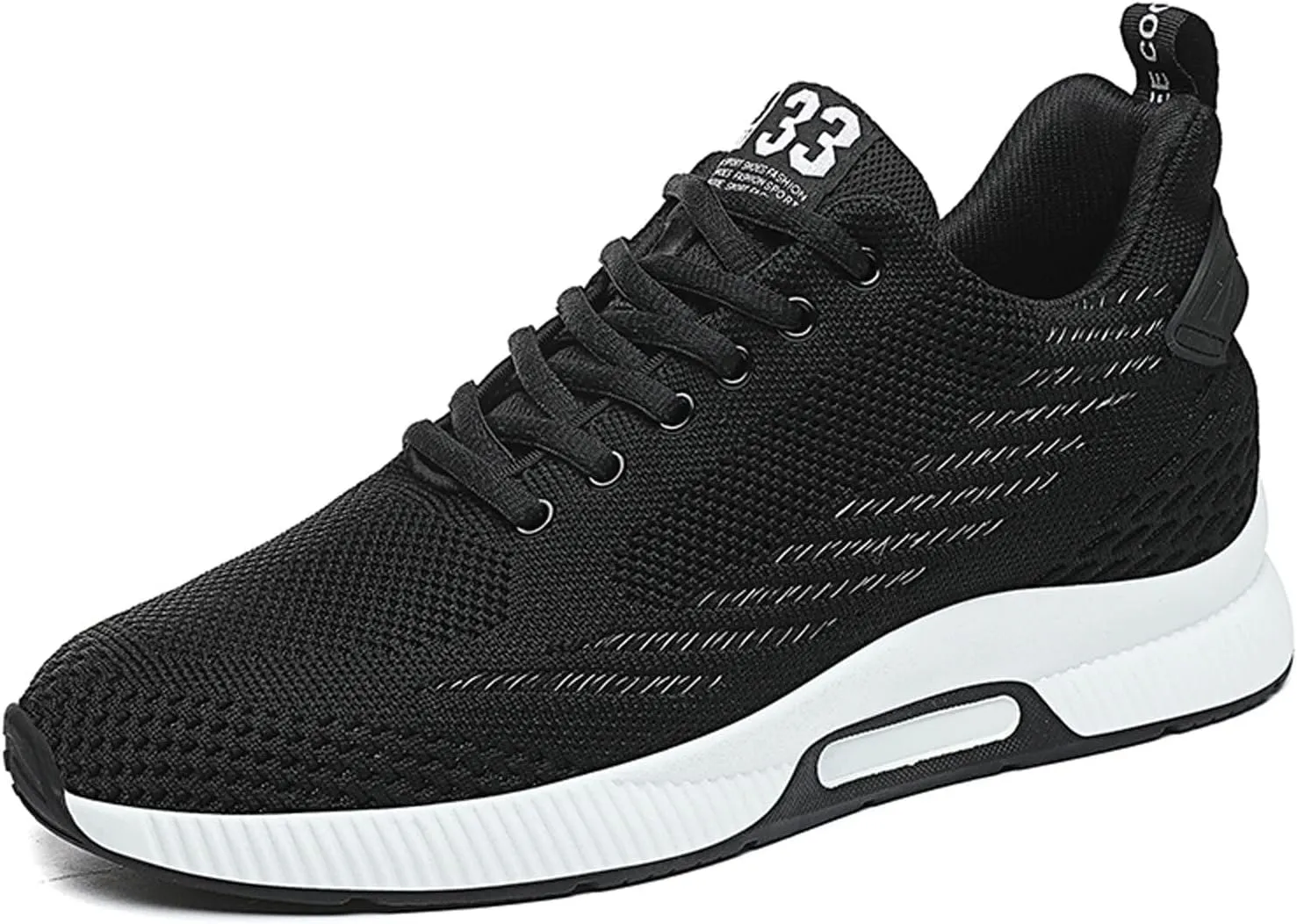 Men's Elevator Shoes Invisible Height Increase Sporty Sneakers Casual Lace Up Shoes Make You Taller Hight - 6cm / 2.36 Inches - Hidden Heel