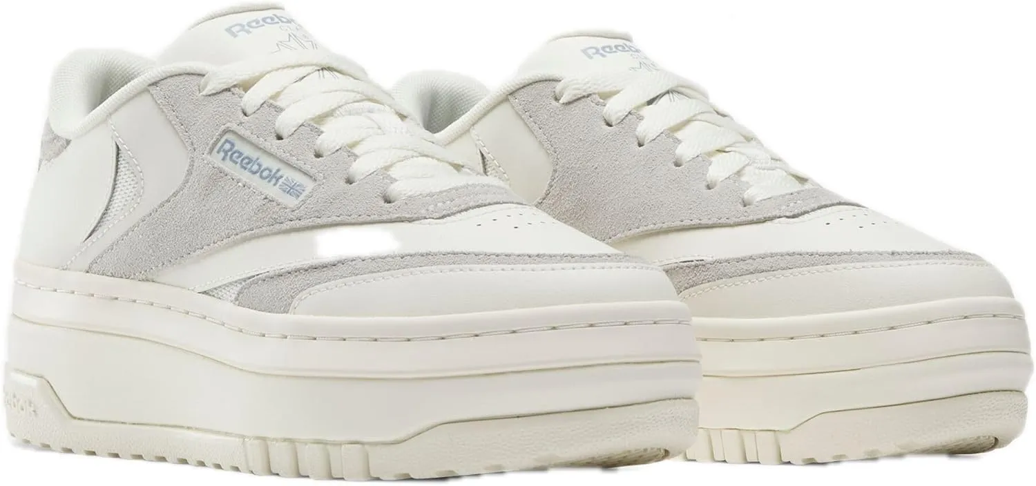 Reebok Women's Club C Extra Sneaker, Chalk/Pure Grey 2/Vintage Blue, 7.5
