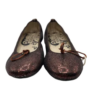 Slip-on Flats - String Bow, Glittery