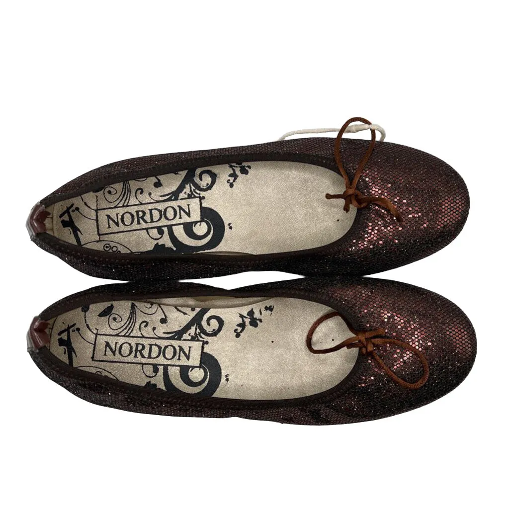 Slip-on Flats - String Bow, Glittery