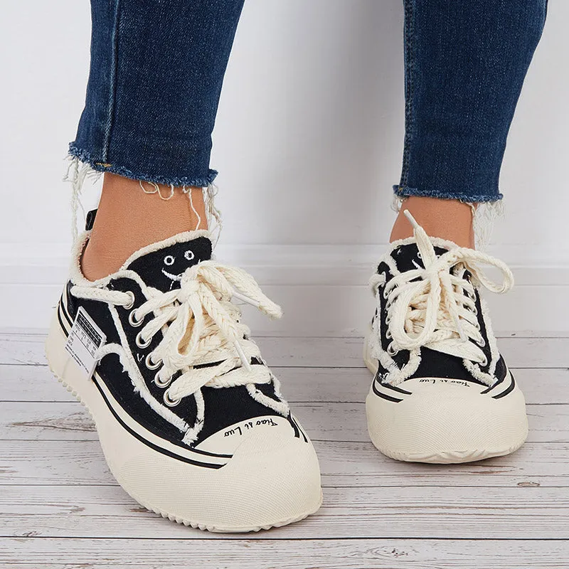 Sohiwoo  Women Chunky Sneakers Casual Platform Walking Shoes Casual Daily Black Shoes